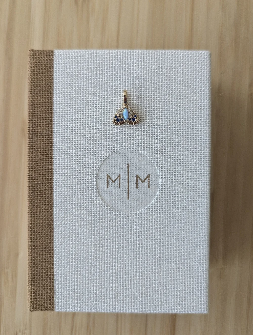 $22 - Gold Butterfly Pendant with CZ and Opal Accents - Picture 3 of 3